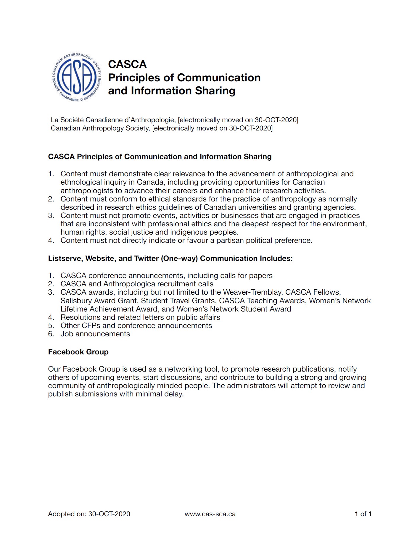Principles of Communication and Information Sharing